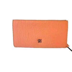 Jessica Simpson Faux Leather Powder Blush Zip Clutch Women's Wallet NWOT